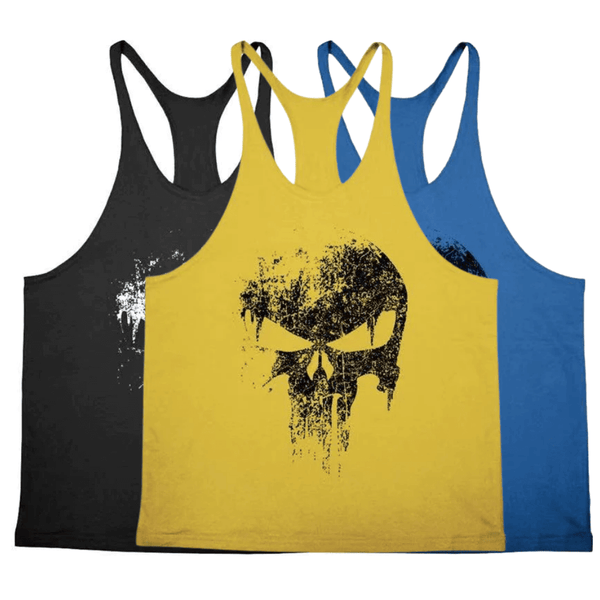 3 PACK Skull Workout Stringer Tank Tops
