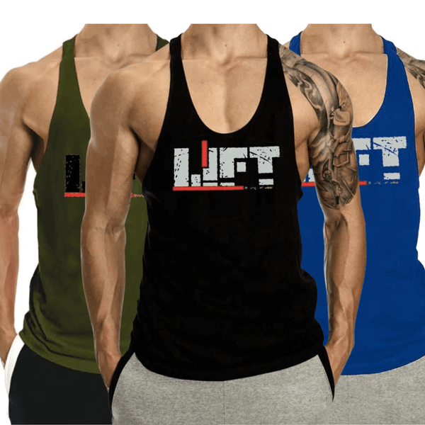 3 Pack Bodybuilding Stringer Muscle Cotton Tank Tops