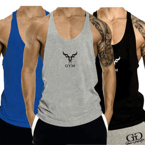 3 PACK Men's GYM Graphic Fitness Tank Tops