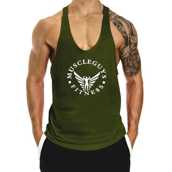 MUSCLE GUYS Printed Workout Tank Tops