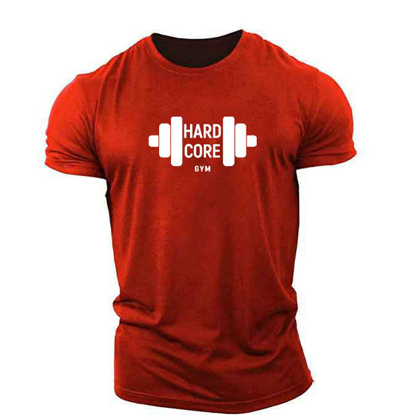 Men's Plus Size Fitness Barbell T-Shirt