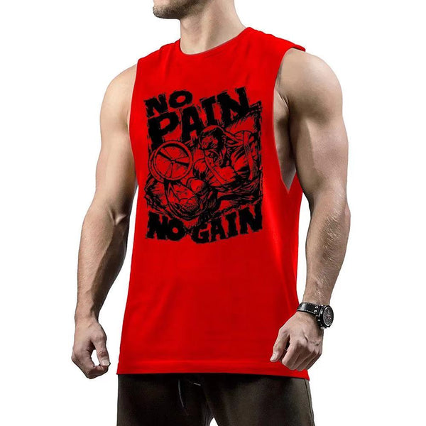 NO PAIN NO GAIN Printed Fashion Cotton Tank Tops