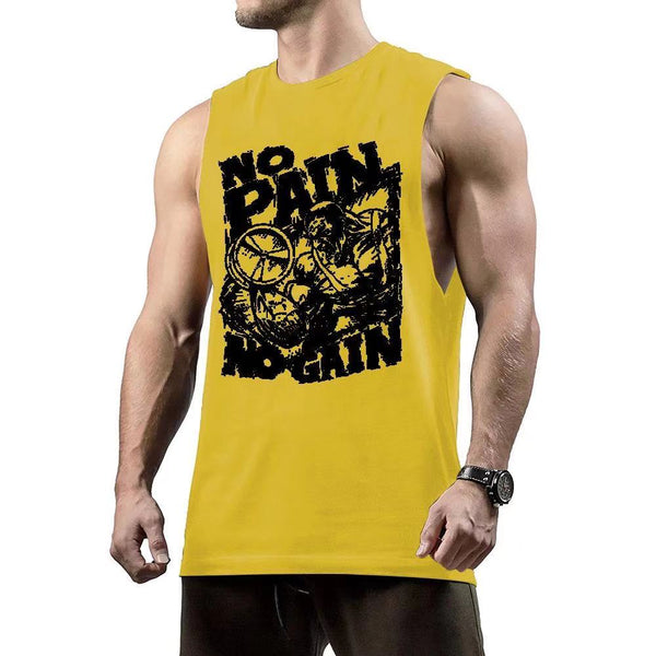 NO PAIN NO GAIN Printed Fashion Cotton Tank Tops
