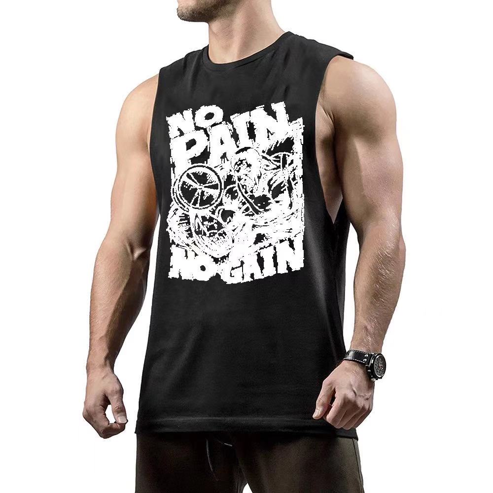 NO PAIN NO GAIN Printed Fashion Cotton Tank Tops