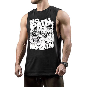 NO PAIN NO GAIN Printed Fashion Cotton Tank Tops