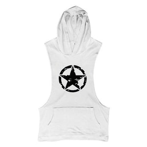 white Men's Star Graphic Hooded Tank