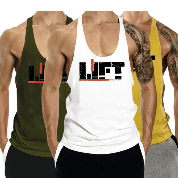 3 Pack Bodybuilding Stringer Muscle Cotton Tank Tops