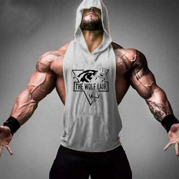 THE WOLF LAIR Graphic Workout Hoodie Tank Tops