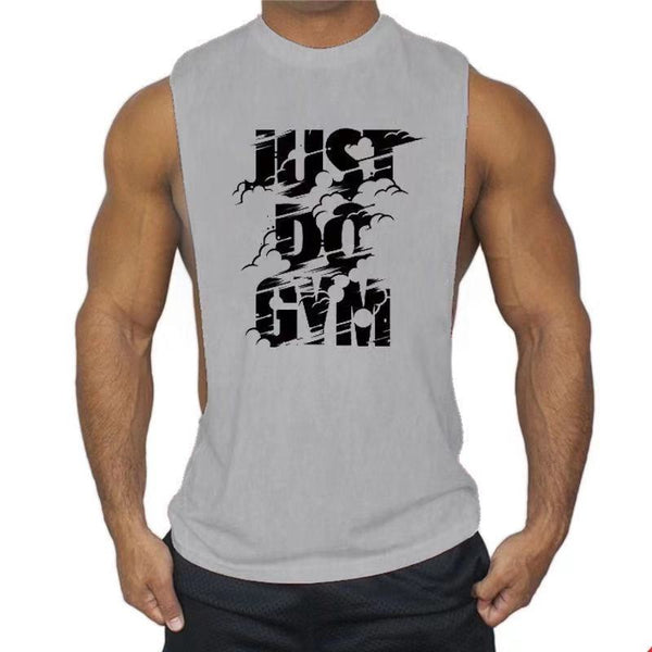 Fashion JUST DO GYM Printed Fitness Tank Tops