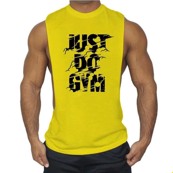 Fashion JUST DO GYM Printed Fitness Tank Tops
