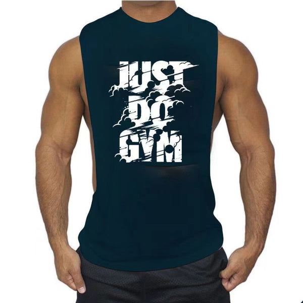Fashion JUST DO GYM Printed Fitness Tank Tops