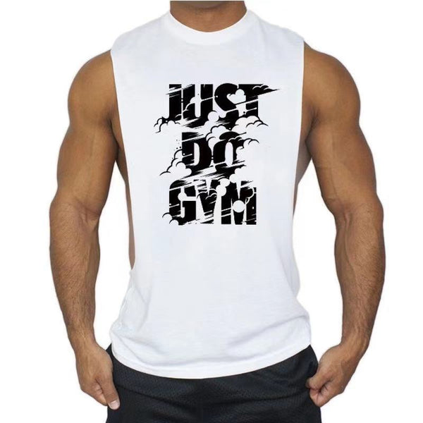 Fashion JUST DO GYM Printed Fitness Tank Tops