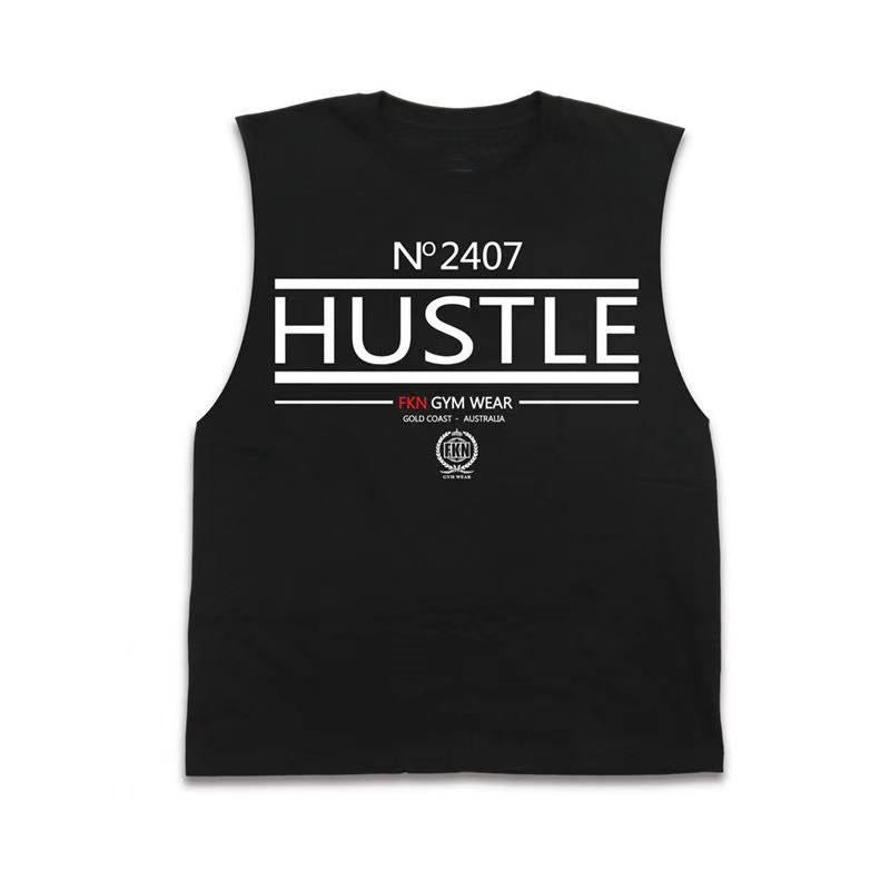 Fashion HUSTLE Printed Fitness Tank Tops