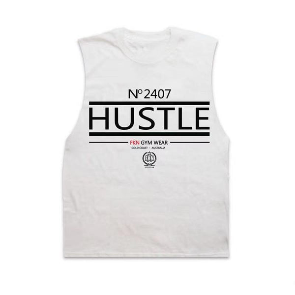 Fashion HUSTLE Printed Fitness Tank Tops