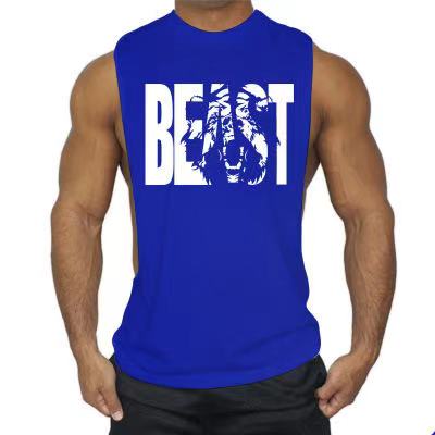 blue BEAST Graphic Gym Tank Tops