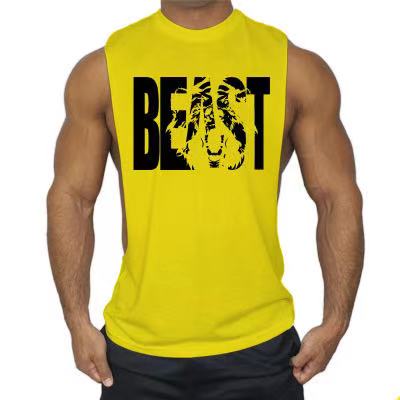 yellow BEAST Graphic Gym Tank Tops