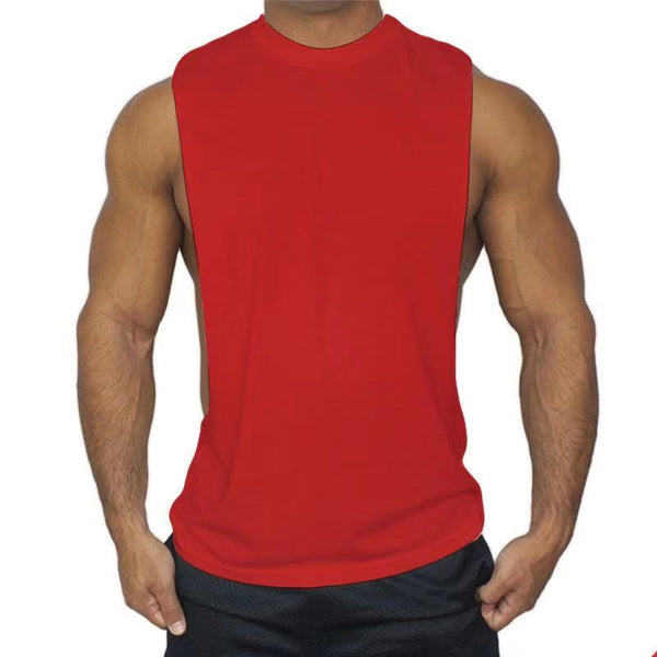 red Blank Fitted Athletic Tank Tops