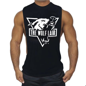 black THE WOLF LAIR Workout Tank Top