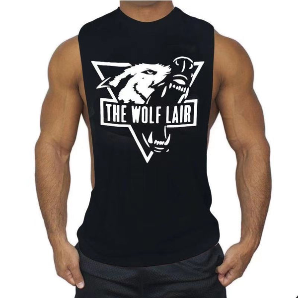 black THE WOLF LAIR Workout Tank Top