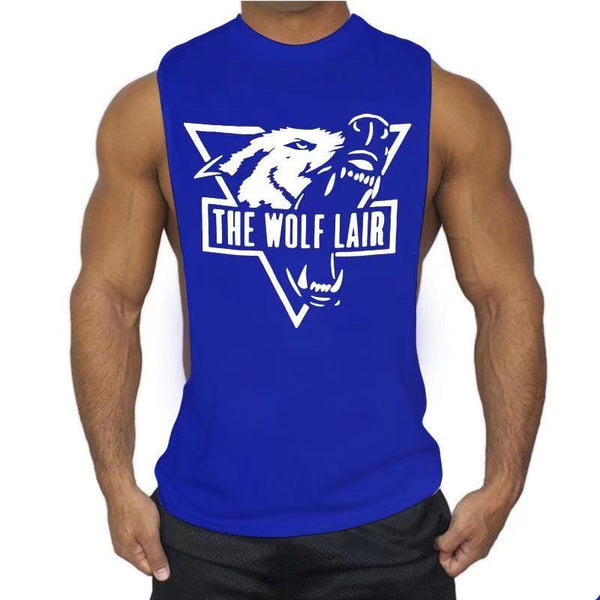 blue THE WOLF LAIR Workout Tank Top