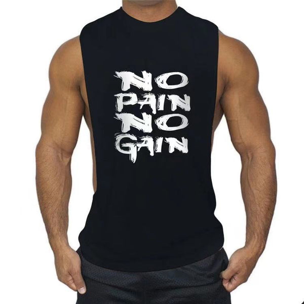 Fashion NO PAIN NO GAIN Printed Fitness Tank Tops