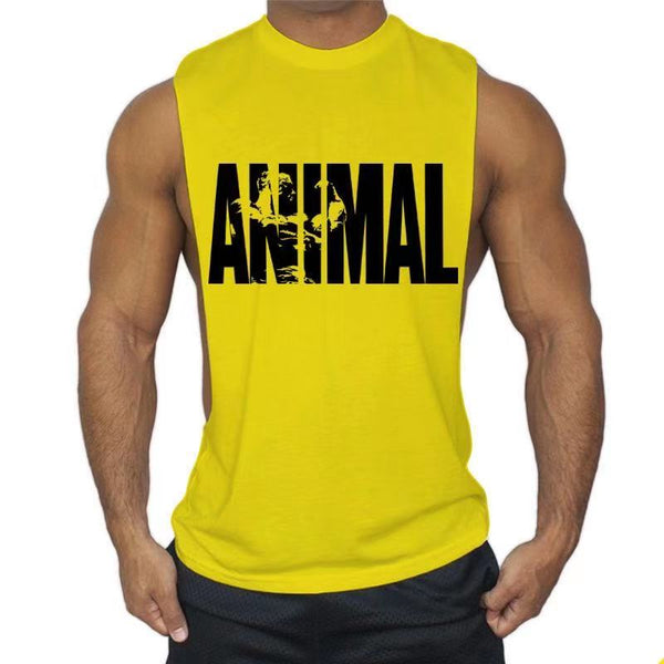 yellow ANIMAL Printed Fitness Tank Tops