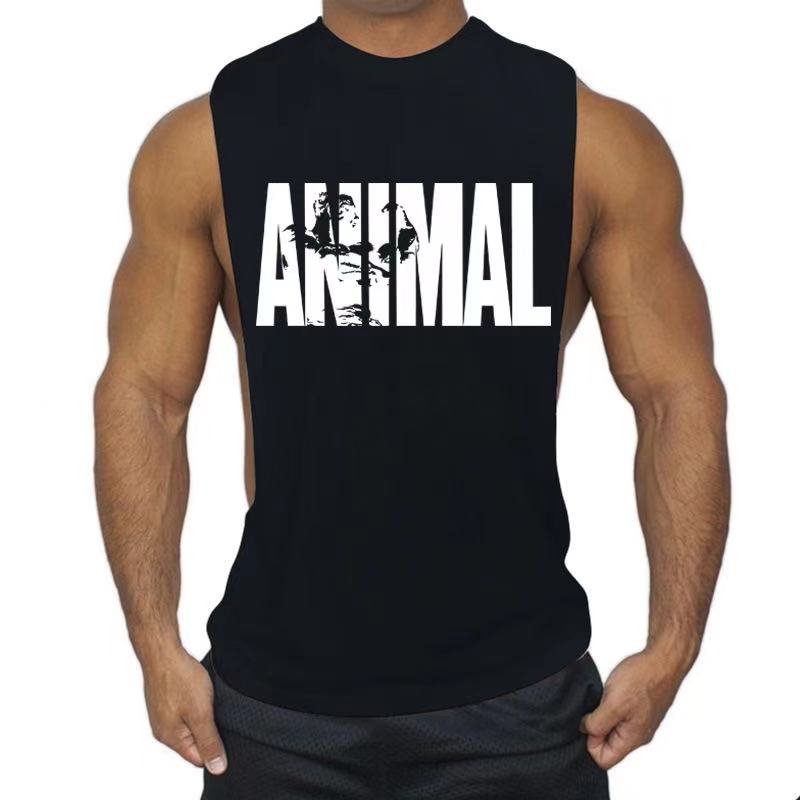 black ANIMAL Printed Fitness Tank Tops
