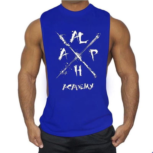 blue ALPHA Fitness Muscle Tank Tops