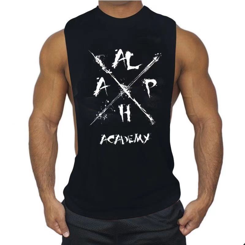 black ALPHA Fitness Muscle Tank Tops