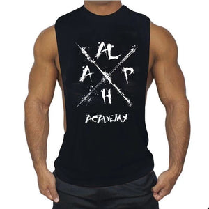 black ALPHA Fitness Muscle Tank Tops