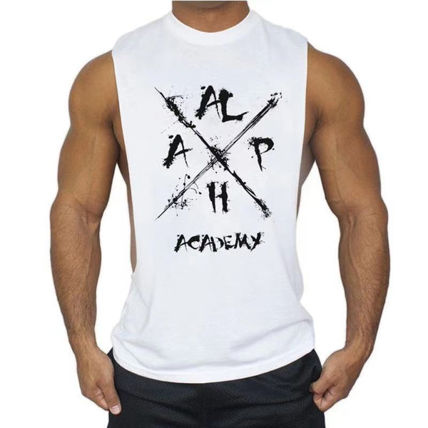 white ALPHA Fitness Muscle Tank Tops