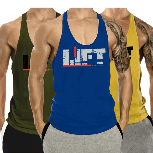 3 Pack Bodybuilding Stringer Muscle Cotton Tank Tops