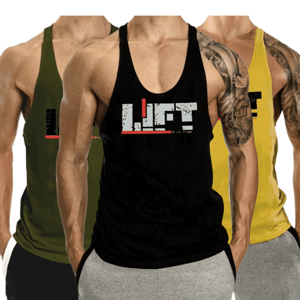 3 Pack Bodybuilding Stringer Muscle Cotton Tank Tops