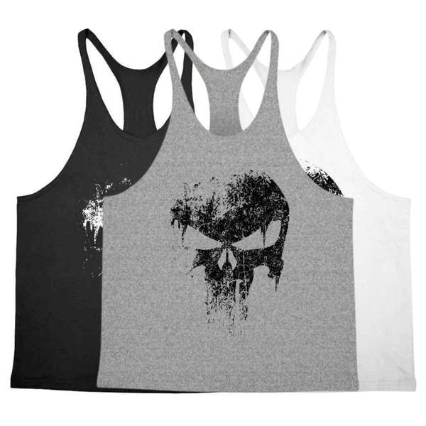 3 PACK Skull Workout Stringer Tank Tops