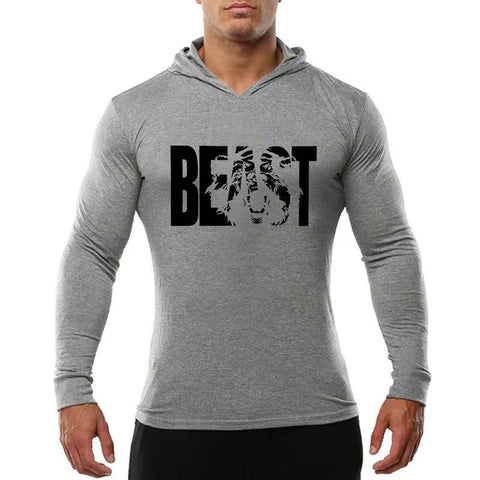 Fitness long-sleeved BEAST Printed hooded sweater