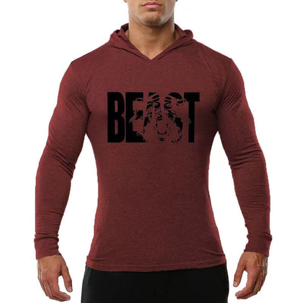 Fitness long-sleeved BEAST Printed hooded sweater