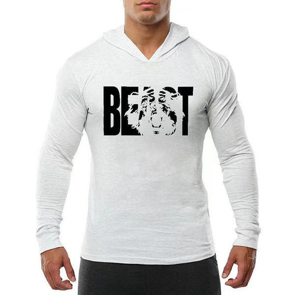 Fitness long-sleeved BEAST Printed hooded sweater