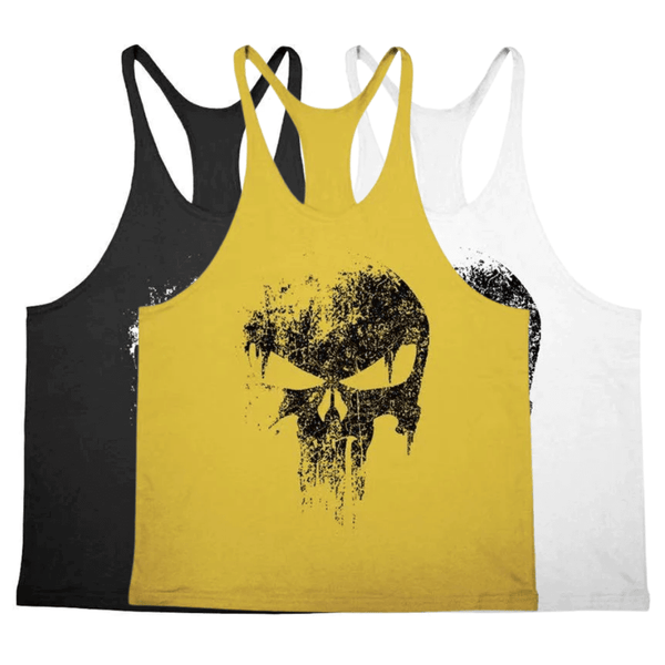 3 PACK Skull Workout Stringer Tank Tops