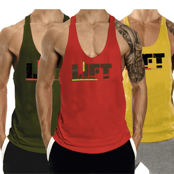 3 Pack Bodybuilding Stringer Muscle Cotton Tank Tops