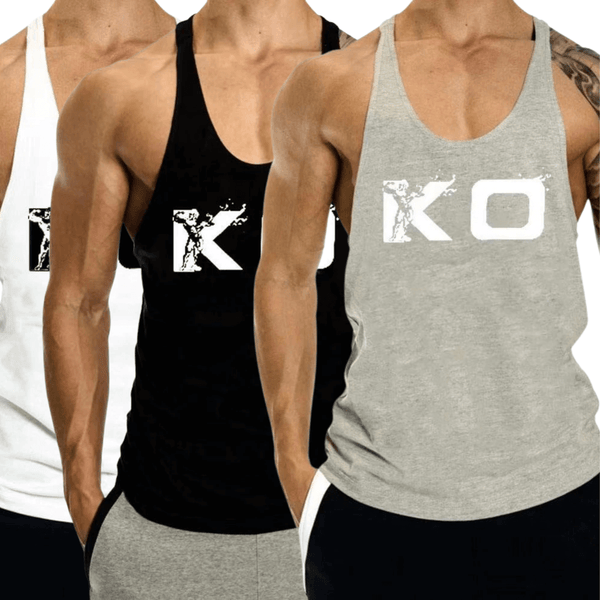 3 PACK KO Printed Weight Lift Tank Top for Men