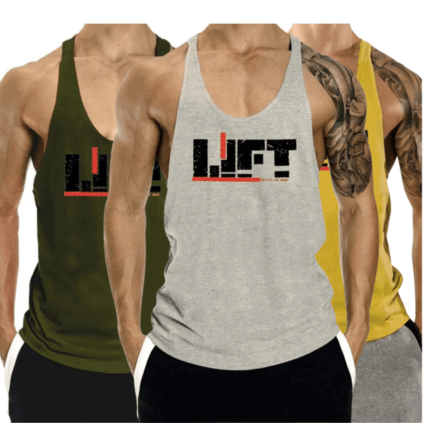 3 Pack Bodybuilding Stringer Muscle Cotton Tank Tops