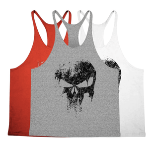 3 PACK Skull Workout Stringer Tank Tops
