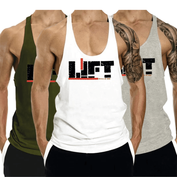 3 Pack Bodybuilding Stringer Muscle Cotton Tank Tops