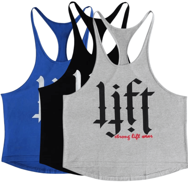 3 PACK Lift Printed Work Out Tank Tops for Men