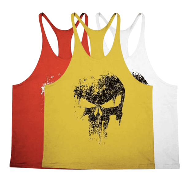 3 PACK Skull Workout Stringer Tank Tops