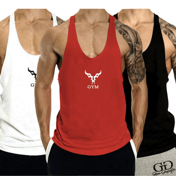 3 PACK Men's GYM Graphic Fitness Tank Tops