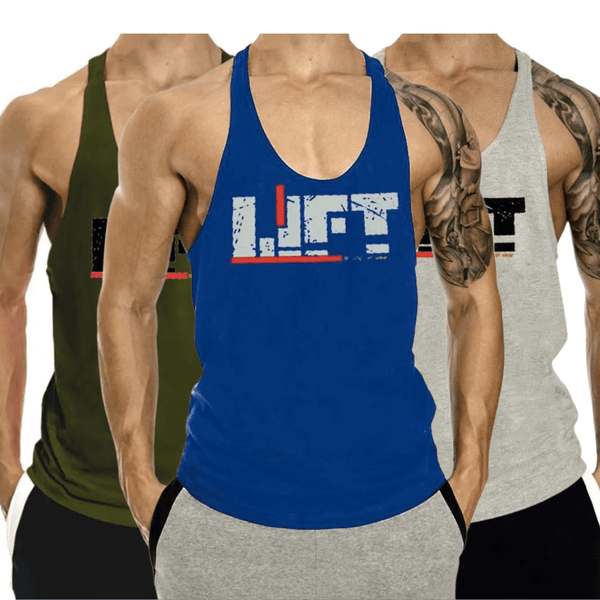 3 Pack Bodybuilding Stringer Muscle Cotton Tank Tops