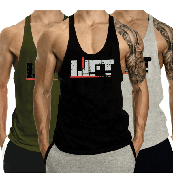 3 Pack Bodybuilding Stringer Muscle Cotton Tank Tops