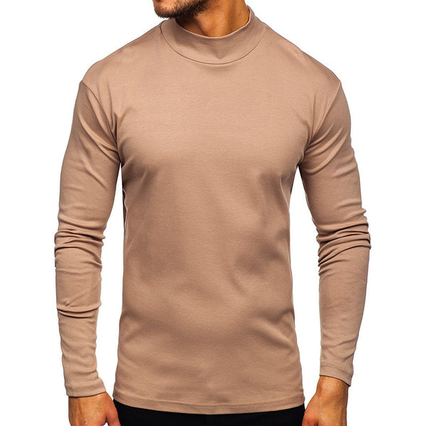 Men's Autumn And Winter Thick Warm Turtleneck Long Sleeve T-Shirt