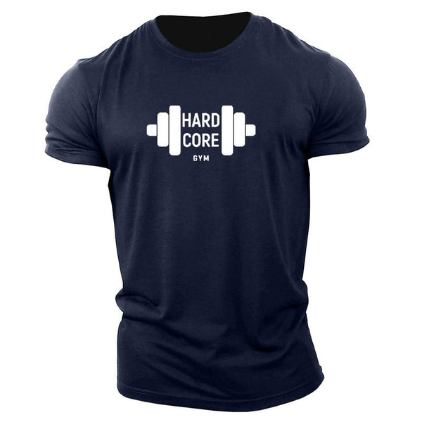 Men's Plus Size Fitness Barbell T-Shirt